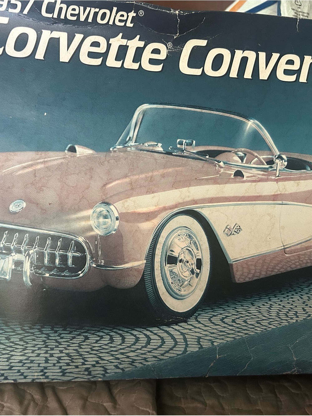 Chevrolet Corvette Convertible Decorative Wall Art - Pink and Cream